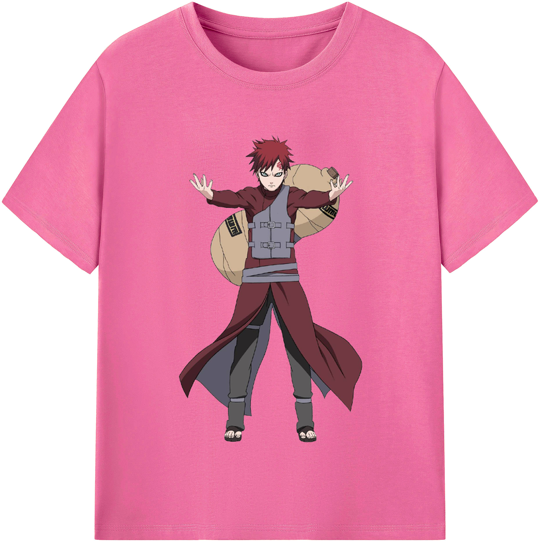（画像用） NARUTO -ナルト- ガアラ Gaara レディースカジュアルプリントTシャツ（綿100％）